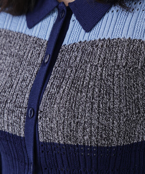 N.(N. Natural Beauty Basic)(エヌエヌナチュラルビューティーベーシック)の「マルチカラーニットカーディガン(カーディガン/ボレロ・レディース・ネイビー/ピンク/グレー・フリ-)」の12枚目の写真