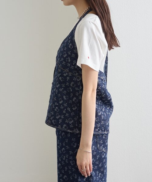 mystic（ミスティック）の「フラワーデニムSETUP（ワンピース・レディース・ネイビー/ブルー・0/1/2）」の4枚目の写真