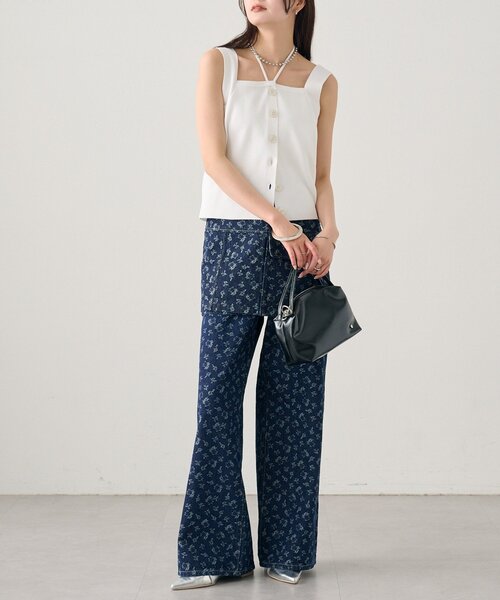 mystic（ミスティック）の「フラワーデニムSETUP（ワンピース・レディース・ネイビー/ブルー・0/1/2）」の18枚目の写真