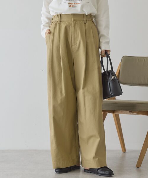 AMERICAN HOLIC(アメリカンホリック)の「ワイドチノパンツ(その他パンツ・レディース・ネイビー/ベージュ・L/M)」の3枚目の写真