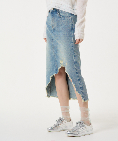UNKNOWN PLANET（アンノウンプラネット）の「ラウデニムスカートブルー（スカート・レディース・その他・LARGE/MEDIUM/SMALL）」の5枚目の写真