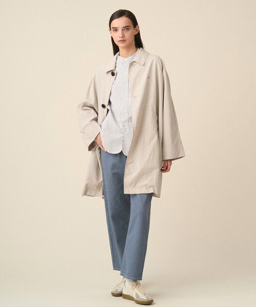 DANTON（ダントン）の「Women's Nylon Tusser Dolman Sleeve Coat（ステンカラーコート・レディース・ネイビー/ブルー/ベージュ/グレイッシュベージュ・36/34/38）」の3枚目の写真