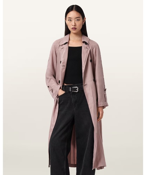 ALLSAINTS(オールセインツ)の「LIZIE DOUBLE BREASTED TRENCH COAT | LIZIE ダブル ブレスト トレンチ コート(トレンチコート・レディース・ピンク系その他・M/XS/S)」の1枚目の写真