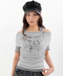 3.3 Field Trip  | 3.3 Field Trip／アクセプリントホルターネック半袖T(Tシャツ/カットソー)