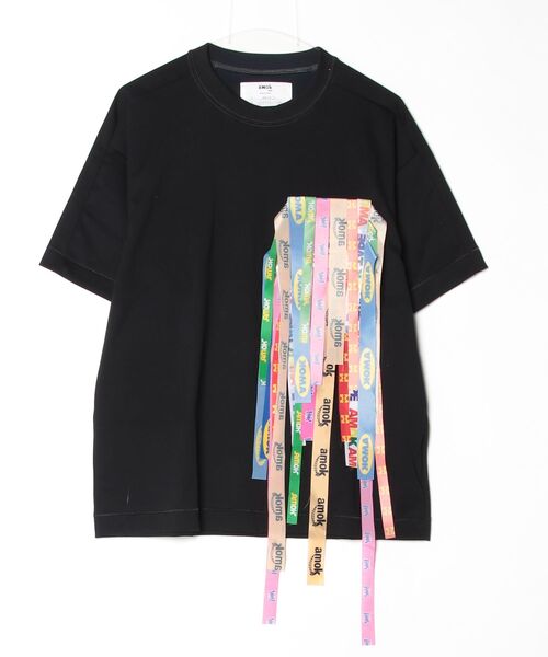 amok（アモク）の「amok /アモク/TAPE WAVING TEE（Tシャツ/カットソー・メンズ・ブラック/ホワイト・M）」の2枚目の写真