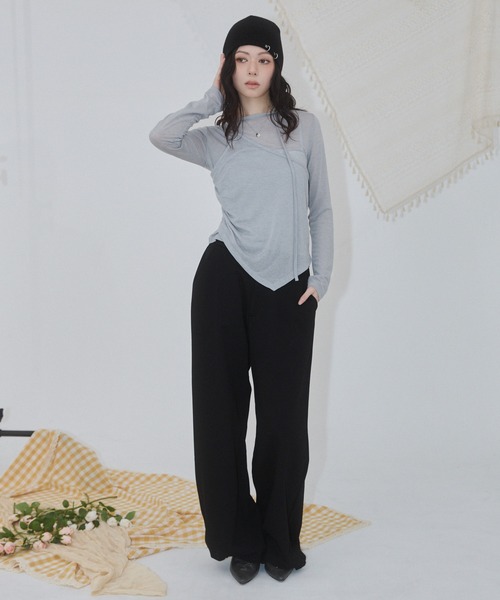 ENVYM（アンビー）の「スーツライクスウェットパンツ（スウェットパンツ・レディース・ブラック/グレー・FREE）」の18枚目の写真