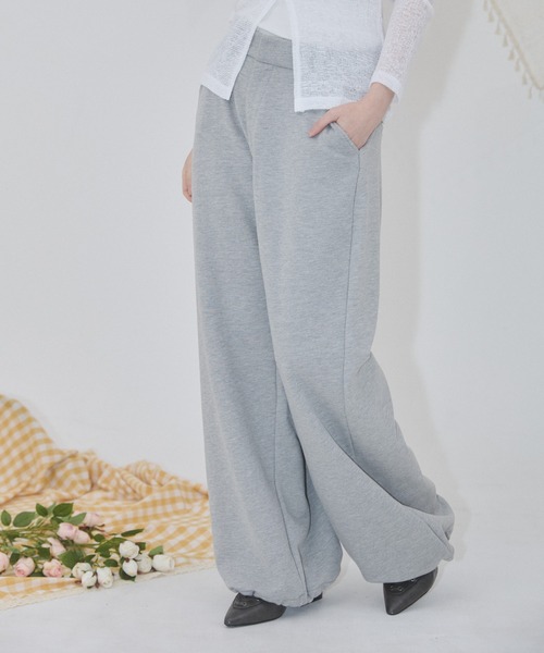 ENVYM（アンビー）の「スーツライクスウェットパンツ（スウェットパンツ・レディース・ブラック/グレー・FREE）」の3枚目の写真