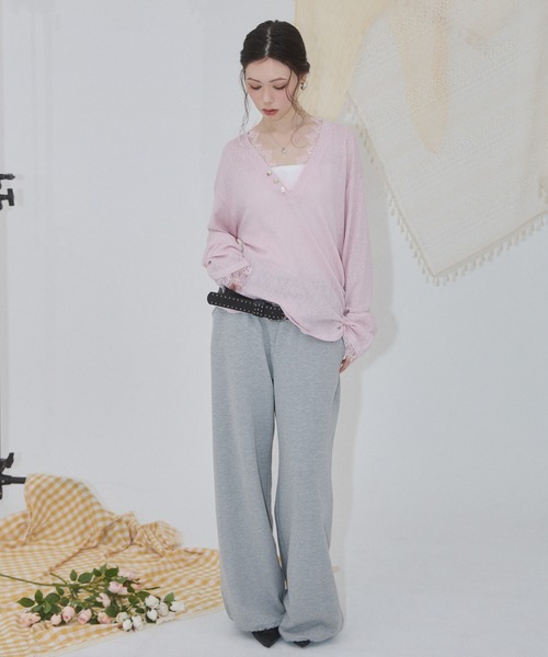 ENVYM（アンビー）の「スーツライクスウェットパンツ（スウェットパンツ・レディース・ブラック/グレー・FREE）」の11枚目の写真