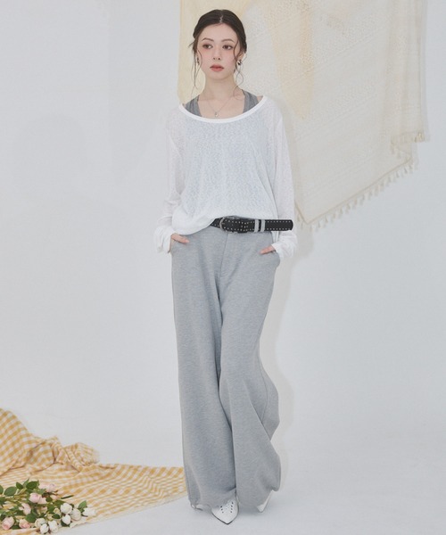 ENVYM（アンビー）の「スーツライクスウェットパンツ（スウェットパンツ・レディース・ブラック/グレー・FREE）」の8枚目の写真