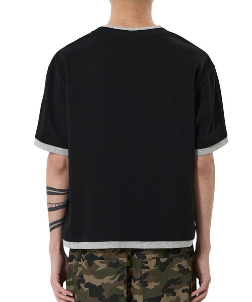 OY(オーワイ)の「『OY/オーワイ』LAYERED BASIC CROP TEE /レイヤードベーシッククロップTシャツ(Tシャツ/カットソー・メンズ・ホワイト/ブラック・L/M)」の8枚目の写真