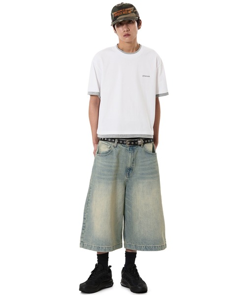 OY(オーワイ)の「『OY/オーワイ』LAYERED BASIC CROP TEE /レイヤードベーシッククロップTシャツ(Tシャツ/カットソー・メンズ・ホワイト/ブラック・L/M)」の16枚目の写真