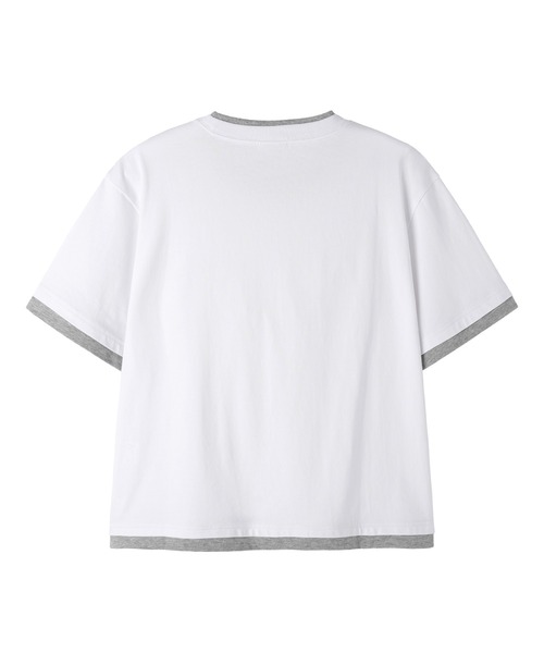 OY(オーワイ)の「『OY/オーワイ』LAYERED BASIC CROP TEE /レイヤードベーシッククロップTシャツ(Tシャツ/カットソー・メンズ・ホワイト/ブラック・L/M)」の4枚目の写真