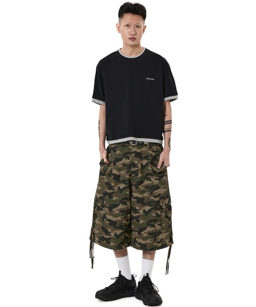 OY(オーワイ)の「『OY/オーワイ』LAYERED BASIC CROP TEE /レイヤードベーシッククロップTシャツ(Tシャツ/カットソー・メンズ・ホワイト/ブラック・L/M)」の9枚目の写真
