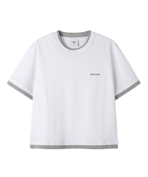 OY(オーワイ)の「『OY/オーワイ』LAYERED BASIC CROP TEE /レイヤードベーシッククロップTシャツ(Tシャツ/カットソー・メンズ・ホワイト/ブラック・L/M)」の5枚目の写真
