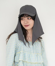 polcadot（ポルカドット）の「ナイロンスカーフ キャップ スカーフ着脱可能 接触冷感仕様 UPF50±（キャップ）」