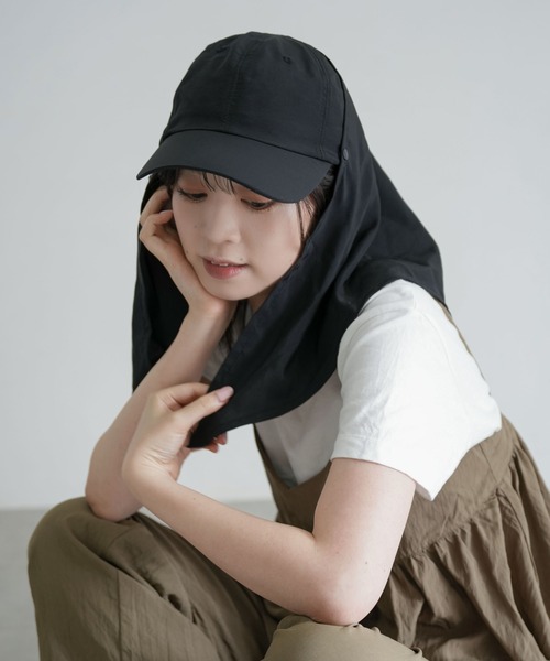 セール】ナイロンスカーフ キャップ スカーフ着脱可能 接触冷感仕様