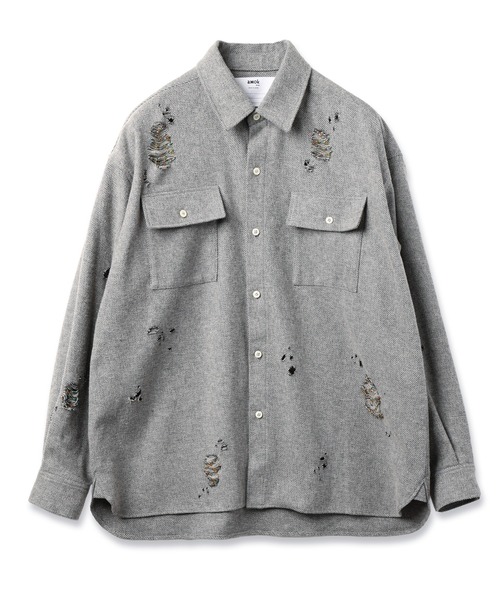 amok(アモク)の「DAMAGE BEADS SHIRT(シャツ/ブラウス・メンズ・グレー/ブラック・S/L/M)」の10枚目の写真