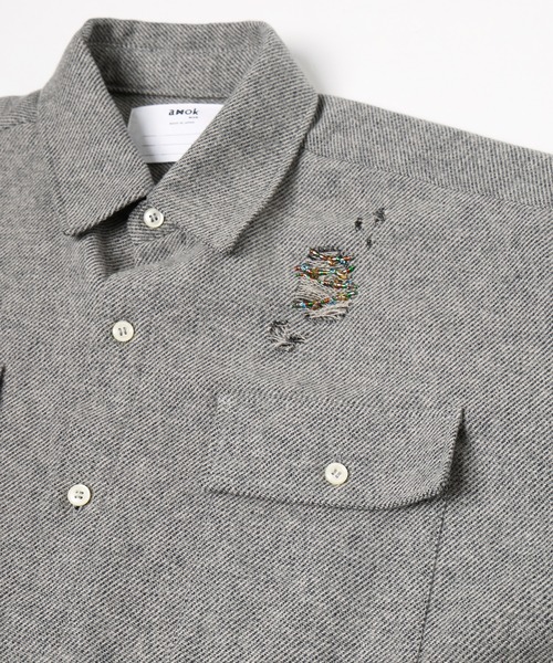amok(アモク)の「DAMAGE BEADS SHIRT(シャツ/ブラウス・メンズ・グレー/ブラック・S/L/M)」の11枚目の写真