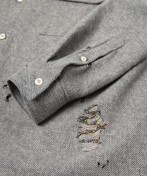 amok(アモク)の「DAMAGE BEADS SHIRT(シャツ/ブラウス・メンズ・グレー/ブラック・S/L/M)」の12枚目の写真