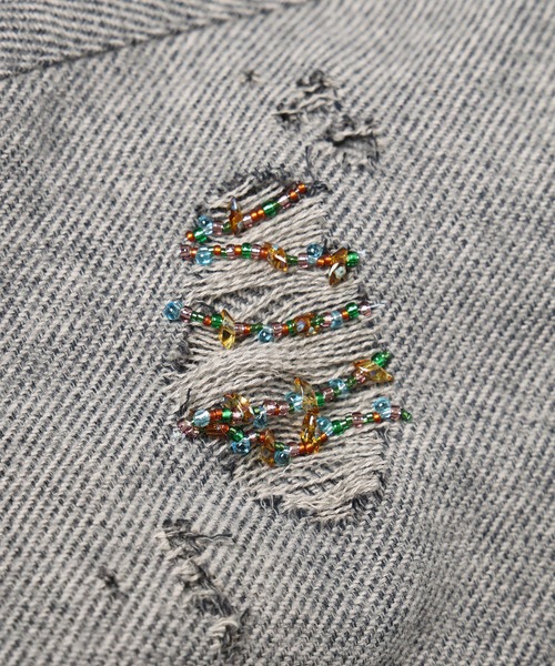 amok(アモク)の「DAMAGE BEADS SHIRT(シャツ/ブラウス・メンズ・グレー/ブラック・S/L/M)」の3枚目の写真