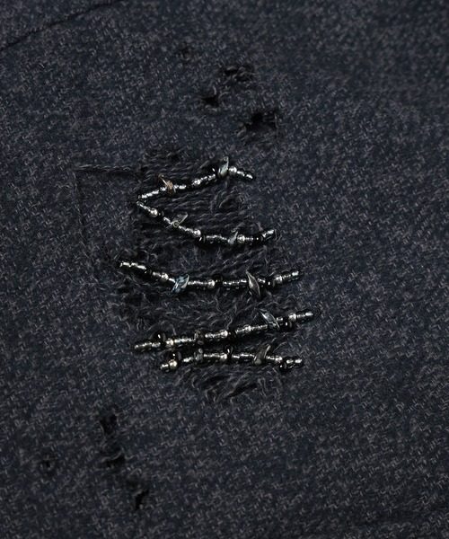 amok(アモク)の「DAMAGE BEADS SHIRT(シャツ/ブラウス・メンズ・グレー/ブラック・S/L/M)」の6枚目の写真