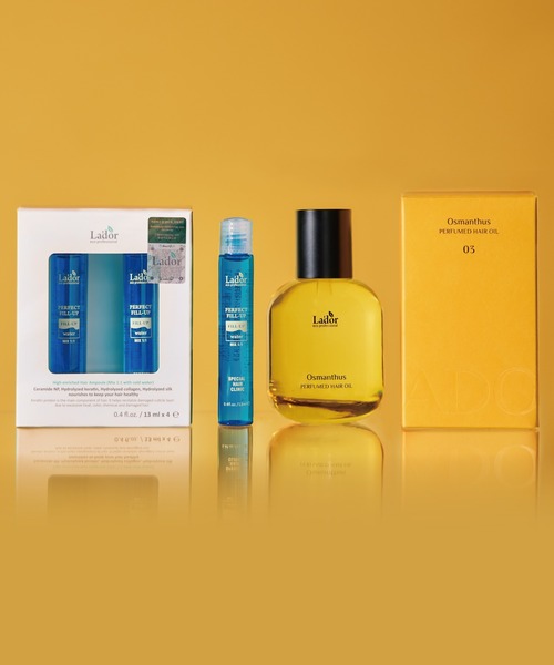 LADOR（ラドール）の「【LADOR / ラドール】ヘアケアセット パフュームヘアオイル80ml＋ヘアフィルアップ13ml×4（ヘアオイル/ヘアミルク・レディース・アワーリーフ/ラピタ/ヒノキ/オスマンサス・FREE）」の3枚目の写真