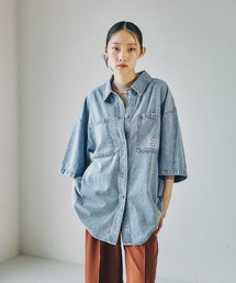 LEPSIM | デニムBIGシャツ/SS　639528(シャツ/ブラウス)