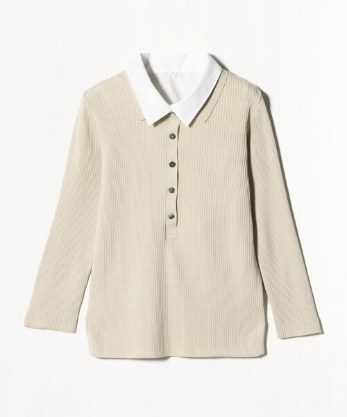 UNITED ARROWS（ユナイテッドアローズ）の「シャツ コンビ ポロニット（ニット/セーター・レディース・ベージュ/ダークブラウン/ブラック・FREE）」の21枚目の写真
