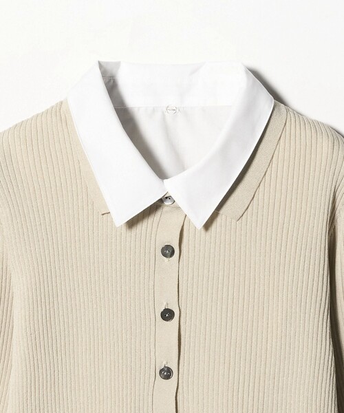 UNITED ARROWS（ユナイテッドアローズ）の「シャツ コンビ ポロニット（ニット/セーター・レディース・ベージュ/ダークブラウン/ブラック・FREE）」の22枚目の写真