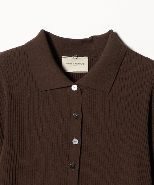 UNITED ARROWS(ユナイテッドアローズ)の「7分袖 シャツ コンビ ポロニット(ニット/セーター・レディース・ベージュ/ダークブラウン/ブラック・FREE)」の18枚目の写真