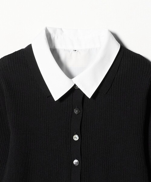 UNITED ARROWS(ユナイテッドアローズ)の「7分袖 シャツ コンビ ポロニット(ニット/セーター・レディース・ベージュ/ダークブラウン/ブラック・FREE)」の21枚目の写真