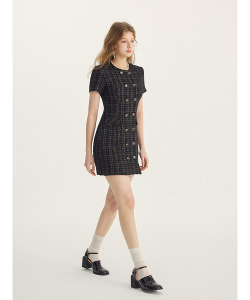 SINCETHEN(シンスゼン)の「シルバーラインツイードミニワンピース(ワンピース・レディース・その他・LARGE/MEDIUM/SMALL)」の3枚目の写真
