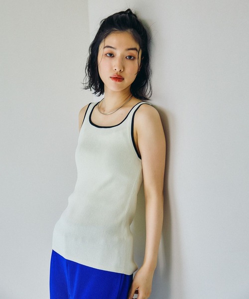 LEPSIM（レプシィム）の「14ゲージスクエアリブタンク　647256（タンクトップ・レディース・レッド系その他/ブラック/ホワイト×ブラック/ブラウン系その他/アイボリー・FREE）」の3枚目の写真