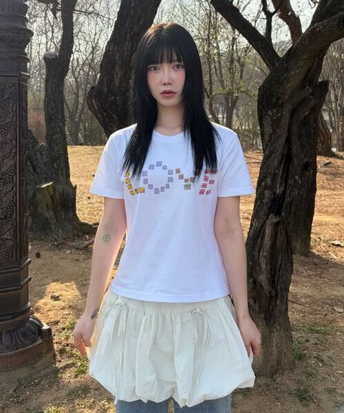 ambler（エムブラー）の「クレヨンラブ グラフィック 半袖Tシャツ AS1302 (ホワイト)（Tシャツ/カットソー・レディース・その他・SMALL/MEDIUM/FREE）」の5枚目の写真