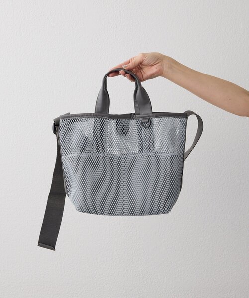 ear PAPILLONNER(イアパピヨネ)の「【ouchi/ほし企画】ダイヤメッシュ2WAYトートバッグ Sサイズ(トートバッグ・レディース・グレー/ブラック/カーキ・FREE)」の7枚目の写真