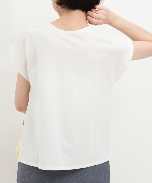 MICO COULIER(ミコクリエ)の「サテン×スムース二重プルオーバーカットソー(Tシャツ/カットソー・レディース・チャコールグレー/ブラウン/オフホワイト・38)」の8枚目の写真