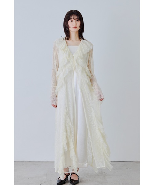 niana（ニアナ）の「ラッフルレースガウンレイヤードドレス 2点セット パーティードレス オケージョンドレス 結婚式 二次会 同窓会 成人式 お呼ばれワンピース（ドレス・レディース・ブラック/マスタード/ブルー/アイボリー・L/M/S）」の15枚目の写真