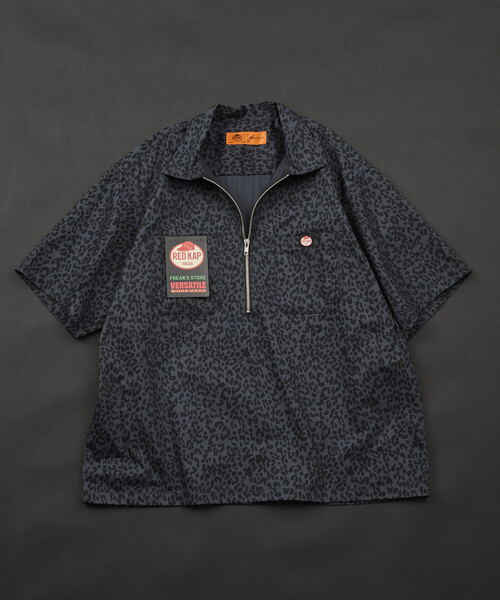 RED KAP(レッドキャップ)の「RED KAP/レッドキャップ 新色追加 別注 リラックスフィット ハーフジップ ワンポイントロゴ 半袖ツイルワークシャツ(シャツ/ブラウス・メンズ・ベージュ/チャコールグレー/ブラック/レオパード/ダークグレー・MEDIUM/LARGE)」の18枚目の写真