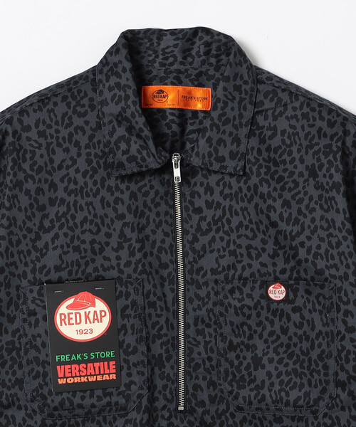 RED KAP(レッドキャップ)の「RED KAP/レッドキャップ 新色追加 別注 リラックスフィット ハーフジップ ワンポイントロゴ 半袖ツイルワークシャツ(シャツ/ブラウス・メンズ・ベージュ/チャコールグレー/ブラック/レオパード/ダークグレー・MEDIUM/LARGE)」の20枚目の写真