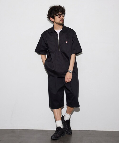 RED KAP(レッドキャップ)の「RED KAP/レッドキャップ 新色追加 別注 リラックスフィット ハーフジップ ワンポイントロゴ 半袖ツイルワークシャツ(シャツ/ブラウス・メンズ・ベージュ/チャコールグレー/ブラック/レオパード/ダークグレー/その他9・MEDIUM/LARGE)」の18枚目の写真
