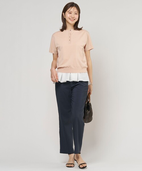 J.PRESS Ladies(J.プレス レディス)の「COOL MINT COTTON POLYESTER ヘンリーネック ニット プルオーバー(ニット/セーター・レディース・ライトグリーン系/ピンク系/ベージュ系/ネイビー系・SMALL)」の18枚目の写真