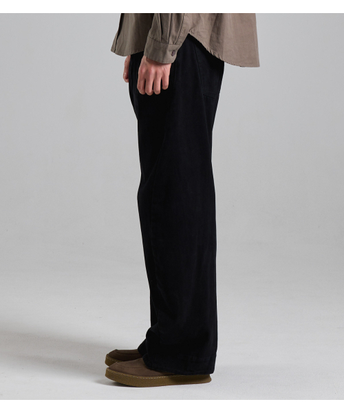 BUTTON SEOUL（ボタンソウル）の「ステッチラインカーブドコットンパンツ（ブラック）（その他パンツ・メンズ・その他・M/L/XL）」の4枚目の写真