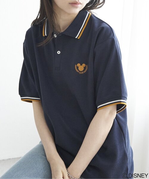 VENCEEXCHANGE(ヴァンスエクスチェンジ)の「Mickey Mouse ミッキーマウス 鹿の子リブラインポロシャツ(ポロシャツ・メンズ・ネイビー/ブラック/キャメル/オフホワイト・M/L/LL)」の6枚目の写真