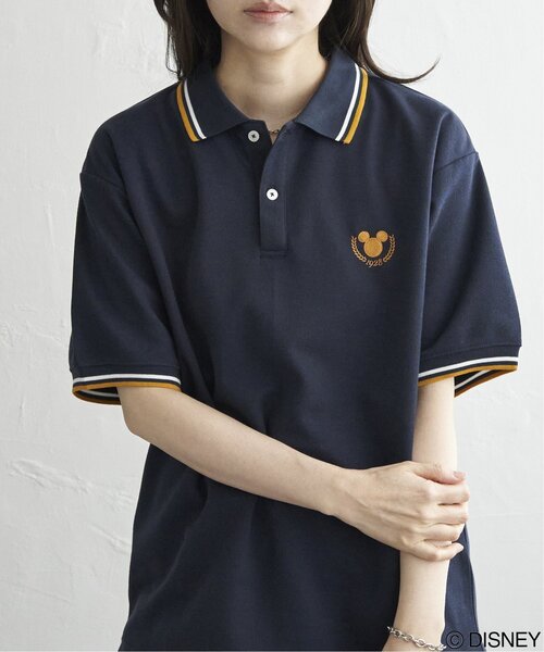 VENCEEXCHANGE(ヴァンスエクスチェンジ)の「Mickey Mouse ミッキーマウス 鹿の子リブラインポロシャツ(ポロシャツ・メンズ・ネイビー/ブラック/キャメル/オフホワイト・M/L/LL)」の7枚目の写真