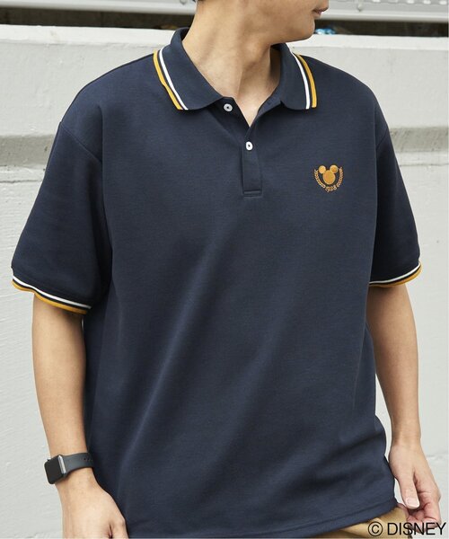 VENCEEXCHANGE(ヴァンスエクスチェンジ)の「Mickey Mouse ミッキーマウス 鹿の子リブラインポロシャツ(ポロシャツ・メンズ・ネイビー/ブラック/キャメル/オフホワイト・M/L/LL)」の9枚目の写真