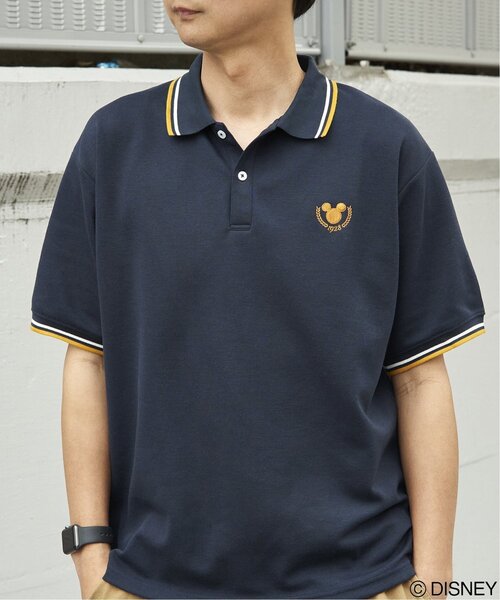 VENCEEXCHANGE(ヴァンスエクスチェンジ)の「Mickey Mouse ミッキーマウス 鹿の子リブラインポロシャツ(ポロシャツ・メンズ・ネイビー/ブラック/キャメル/オフホワイト・M/L/LL)」の10枚目の写真