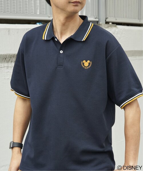 VENCEEXCHANGE(ヴァンスエクスチェンジ)の「Mickey Mouse ミッキーマウス 鹿の子リブラインポロシャツ(ポロシャツ・メンズ・ネイビー/ブラック/キャメル/オフホワイト・M/L/LL)」の11枚目の写真