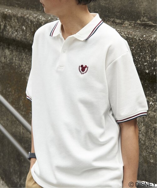 VENCEEXCHANGE(ヴァンスエクスチェンジ)の「Mickey Mouse ミッキーマウス 鹿の子リブラインポロシャツ(ポロシャツ・メンズ・ネイビー/ブラック/キャメル/オフホワイト・M/L/LL)」の14枚目の写真
