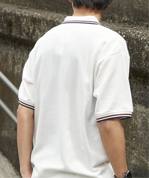 VENCEEXCHANGE(ヴァンスエクスチェンジ)の「Mickey Mouse ミッキーマウス 鹿の子リブラインポロシャツ(ポロシャツ・メンズ・ネイビー/ブラック/キャメル/オフホワイト・M/L/LL)」の15枚目の写真