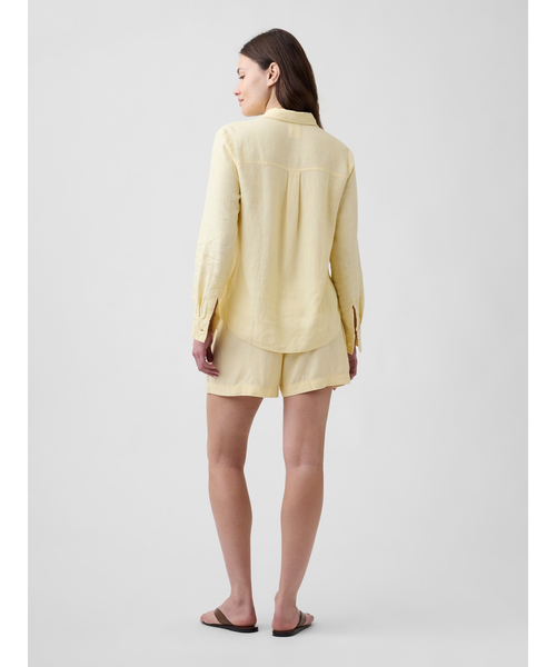 GAP(ギャップ)の「4インチ プルオン リネンブレンド ショートパンツ(その他パンツ・レディース・レッド/イエロー/ブラック/ピンク/グリーン・M/S/XS)」の12枚目の写真